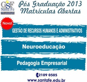 Pós-Graduação Grupo Santa Fé. Matrículas Abertas