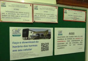 Tecnologia QR Code nos murais da faculdade
