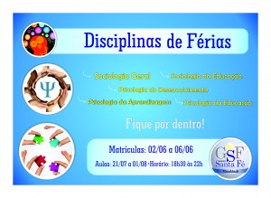 Disciplinas de Férias Faculdade Santa Fé