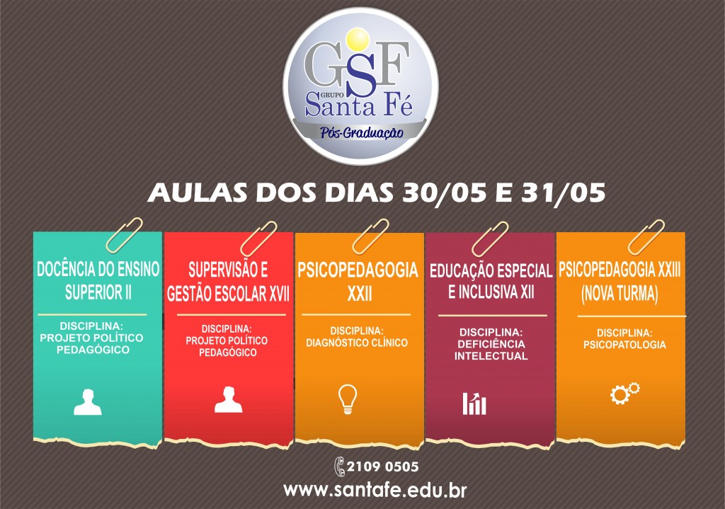 AULAS DOS DIAS 3005 E 3105